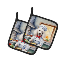 Load image into Gallery viewer, White Poodle The Chef Pot Holders - Set of 2 Decorative Kitchen Helpers | Made in the USA