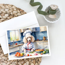 Load image into Gallery viewer, White Poodle The Chef Greeting Cards - Blank Note Cards – 8-Pack of Artist-Designed Cards with Envelopes