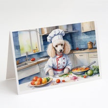 Load image into Gallery viewer, White Poodle The Chef Greeting Cards - Blank Note Cards – 8-Pack of Artist-Designed Cards with Envelopes