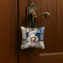 Load image into Gallery viewer, White Poodle The Chef Hanging Square Fabric Ornament 3.5 × 3.5