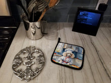 Load image into Gallery viewer, White Poodle The Chef Pot Holders - Set of 2 Decorative Kitchen Helpers | Made in the USA