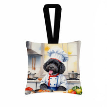 Load image into Gallery viewer, Portuguese Water Dog The Chef Hanging Square Fabric Ornament 3.5 × 3.5