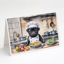 Load image into Gallery viewer, Pug The Chef Greeting Cards - Blank Note Cards – 8-Pack of Artist-Designed Cards with Envelopes