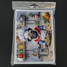 Load image into Gallery viewer, Pug The Chef Greeting Cards - Blank Note Cards – 8-Pack of Artist-Designed Cards with Envelopes