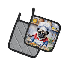 Load image into Gallery viewer, Pug The Chef Pot Holders - Set of 2 Decorative Kitchen Helpers | Made in the USA