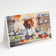 Load image into Gallery viewer, Redbone Coonhound The Chef Greeting Cards - Blank Note Cards – 8-Pack of Artist-Designed Cards with Envelopes
