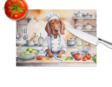 Load image into Gallery viewer, Redbone Coonhound The Chef Glass Cutting Boards – Durable, Decorative Kitchen Art