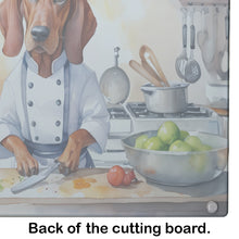 Load image into Gallery viewer, Redbone Coonhound The Chef Glass Cutting Boards – Durable, Decorative Kitchen Art