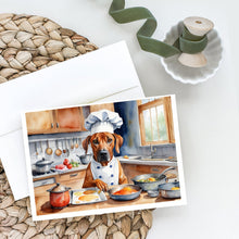 Load image into Gallery viewer, Rhodesian Ridgeback The Chef Greeting Cards - Blank Note Cards – 8-Pack of Artist-Designed Cards with Envelopes