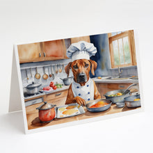 Load image into Gallery viewer, Rhodesian Ridgeback The Chef Greeting Cards - Blank Note Cards – 8-Pack of Artist-Designed Cards with Envelopes