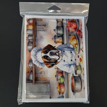 Load image into Gallery viewer, Saint Bernard The Chef Greeting Cards - Blank Note Cards – 8-Pack of Artist-Designed Cards with Envelopes