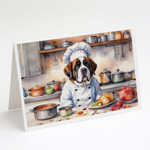 Load image into Gallery viewer, Saint Bernard The Chef Greeting Cards - Blank Note Cards – 8-Pack of Artist-Designed Cards with Envelopes