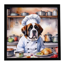 Load image into Gallery viewer, Saint Bernard The Chef Framed Metal Print