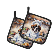 Load image into Gallery viewer, Saint Bernard The Chef Pot Holders - Set of 2 Decorative Kitchen Helpers | Made in the USA