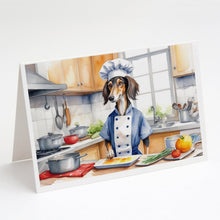 Load image into Gallery viewer, Saluki The Chef Greeting Cards - Blank Note Cards – 8-Pack of Artist-Designed Cards with Envelopes