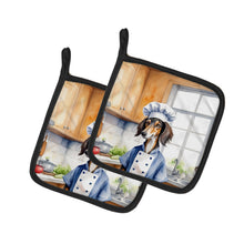 Load image into Gallery viewer, Saluki The Chef Pot Holders - Set of 2 Decorative Kitchen Helpers | Made in the USA