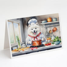 Load image into Gallery viewer, Samoyed The Chef Greeting Cards - Blank Note Cards – 8-Pack of Artist-Designed Cards with Envelopes