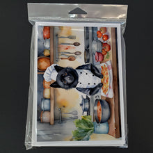 Load image into Gallery viewer, Schipperke The Chef Greeting Cards - Blank Note Cards – 8-Pack of Artist-Designed Cards with Envelopes
