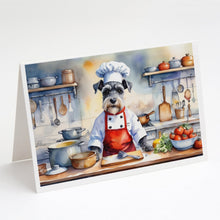 Load image into Gallery viewer, Schnauzer The Chef Greeting Cards - Blank Note Cards – 8-Pack of Artist-Designed Cards with Envelopes