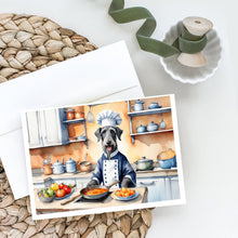 Load image into Gallery viewer, Scottish Deerhound The Chef Greeting Cards - Blank Note Cards – 8-Pack of Artist-Designed Cards with Envelopes