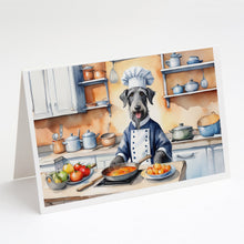 Load image into Gallery viewer, Scottish Deerhound The Chef Greeting Cards - Blank Note Cards – 8-Pack of Artist-Designed Cards with Envelopes