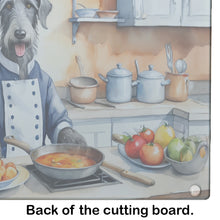 Load image into Gallery viewer, Scottish Deerhound The Chef Glass Cutting Boards – Durable, Decorative Kitchen Art