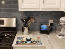 Load image into Gallery viewer, Scottish Terrier The Chef Glass Cutting Boards – Durable, Decorative Kitchen Art