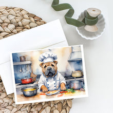 Load image into Gallery viewer, Shar Pei The Chef Greeting Cards - Blank Note Cards – 8-Pack of Artist-Designed Cards with Envelopes
