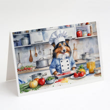 Load image into Gallery viewer, Sheltie The Chef Greeting Cards - Blank Note Cards – 8-Pack of Artist-Designed Cards with Envelopes
