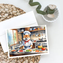 Load image into Gallery viewer, Shiba Inu The Chef Greeting Cards - Blank Note Cards – 8-Pack of Artist-Designed Cards with Envelopes