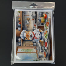 Load image into Gallery viewer, Shiba Inu The Chef Greeting Cards - Blank Note Cards – 8-Pack of Artist-Designed Cards with Envelopes