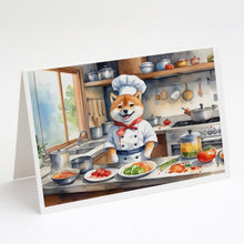 Load image into Gallery viewer, Shiba Inu The Chef Greeting Cards - Blank Note Cards – 8-Pack of Artist-Designed Cards with Envelopes