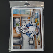 Load image into Gallery viewer, Siberian Husky The Chef Greeting Cards - Blank Note Cards – 8-Pack of Artist-Designed Cards with Envelopes