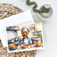 Load image into Gallery viewer, Silky Terrier The Chef Greeting Cards - Blank Note Cards – 8-Pack of Artist-Designed Cards with Envelopes