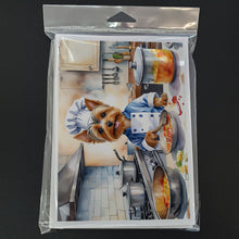 Load image into Gallery viewer, Silky Terrier The Chef Greeting Cards - Blank Note Cards – 8-Pack of Artist-Designed Cards with Envelopes