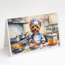 Load image into Gallery viewer, Silky Terrier The Chef Greeting Cards - Blank Note Cards – 8-Pack of Artist-Designed Cards with Envelopes