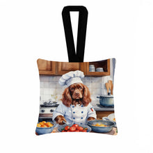 Load image into Gallery viewer, Sussex Spaniel The Chef Hanging Square Fabric Ornament 3.5 × 3.5