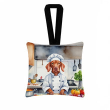 Load image into Gallery viewer, Vizsla The Chef Hanging Square Fabric Ornament 3.5 × 3.5