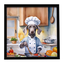Load image into Gallery viewer, Weimaraner The Chef Framed Metal Print