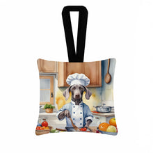Load image into Gallery viewer, Weimaraner The Chef Hanging Square Fabric Ornament 3.5 × 3.5