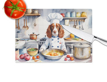 Load image into Gallery viewer, Welsh Springer Spaniel The Chef Glass Cutting Boards – Durable, Decorative Kitchen Art