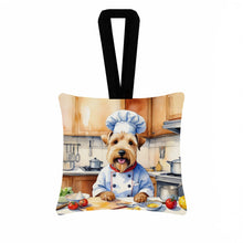 Load image into Gallery viewer, Wheaten Terrier The Chef Hanging Square Fabric Ornament 3.5 × 3.5