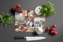 Load image into Gallery viewer, Yorkie Yorkshire Terrier The Chef Glass Cutting Boards – Durable, Decorative Kitchen Art