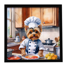 Load image into Gallery viewer, Yorkie Yorkshire Terrier The Chef Framed Metal Print