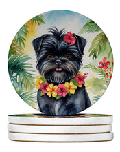 Load image into Gallery viewer, Affenpinscher Luau Large Sandstone Coasters Pack of 4