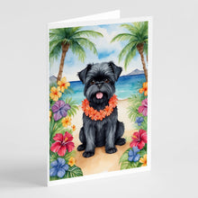 Load image into Gallery viewer, Affenpinscher Luau Greeting Cards - Blank Note Cards – 8-Pack of Artist-Designed Cards with Envelopes