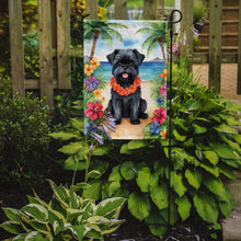 Load image into Gallery viewer, Affenpinscher Luau Garden Flag – Tropical Dog Decor with Hibiscus &amp; Palm Leaves