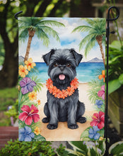 Load image into Gallery viewer, Affenpinscher Luau Garden Flag – Tropical Dog Decor with Hibiscus &amp; Palm Leaves
