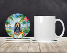 Load image into Gallery viewer, Afghan Hound Luau Large Sandstone Coasters Pack of 4