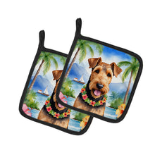 Load image into Gallery viewer, Airedale Terrier Luau Pot Holders - Set of 2 Decorative Kitchen Helpers | Made in the USA
